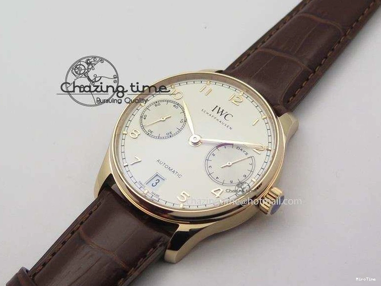 MIROTIME 0128 Fashionable Portuguese Real PR RG IW500701 ZF 1:1 Best Edition On Brown Leather Strap A52010 V 7302